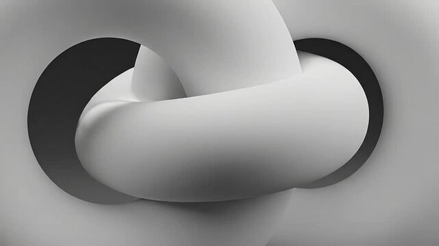 Two white interlocking rings forming a chain link on a dark background
