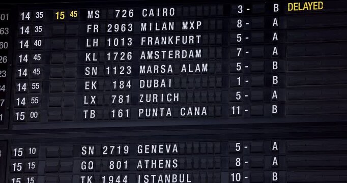 Airport Flights Departures and Arrivals Board, timetable information schedule, airline scoreboard
