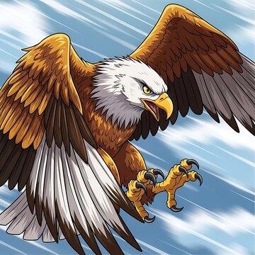 Majestic Bald Eagle in Flight with Talons Extended.