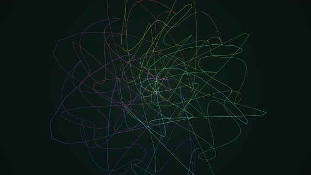 Hypnotic seamless loop of a glowing rose gold torus knot morphing through an abstract topology field with cinematic depth. Ideal for science background, vj loop. 4K UHD.