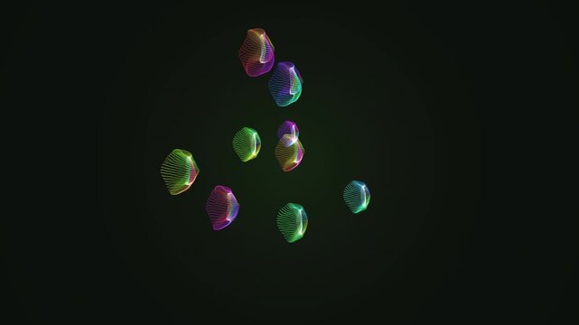 Mesmerizing 4K UHD loop of a glowing magenta cyclide morphing through an abstract topology field with deep cinematic detail. Ideal for corporate background, meditation background. 4K UHD.