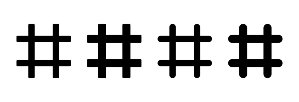 Hashtag icon set vector. hashtag sign and symbol
