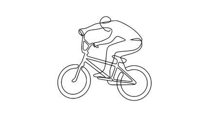 Naklejka premium BMX Rider One Line Drawing