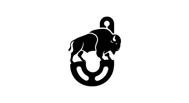 Black Buffalo Logo with Circular Design Element.