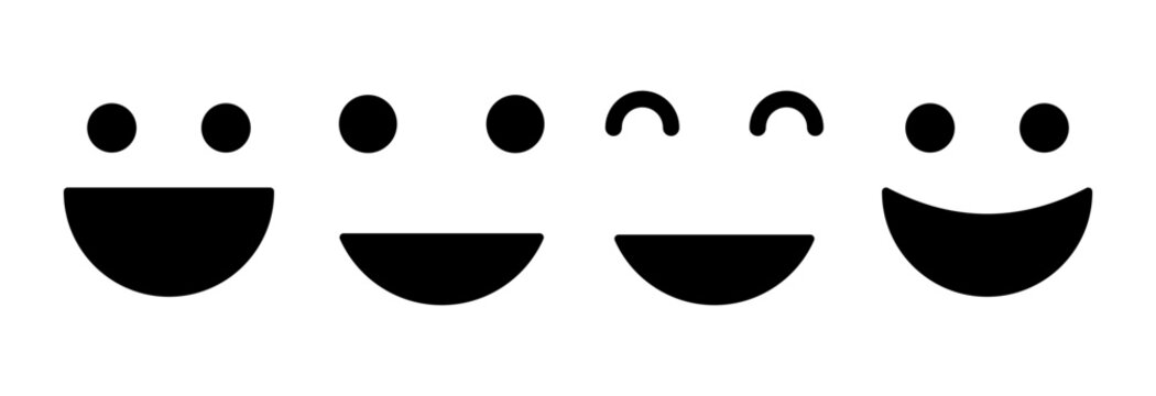 smile icon set vector. smile emoticon icon. feedback sign and symbol