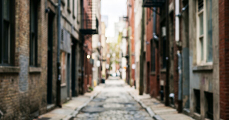 Fototapeta premium Blurred urban alley pathway