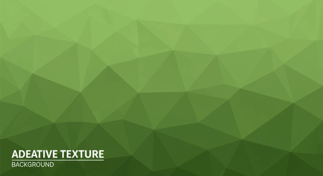 Abstract geometric low poly background featuring a dense mosaic pattern of interconnected triangles in varying shades of green ranging from dark forest to bright lime gradient.