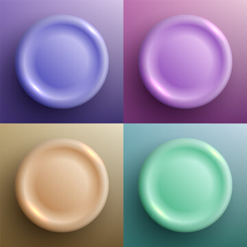 3d circle pastel background vector with glossy donut shapes and smooth gradients, modern minimalist web design element and abstract geometric banner template