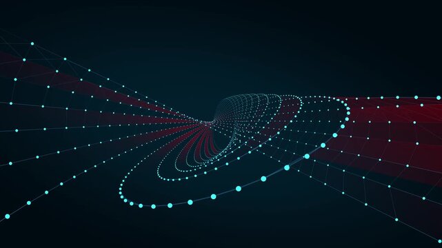 abstract lines and dots loop animation 4k video