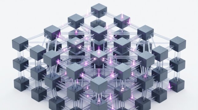 3D Circuit Diagram of Spiking Neural Network (SNN) Neuromorphic Chip