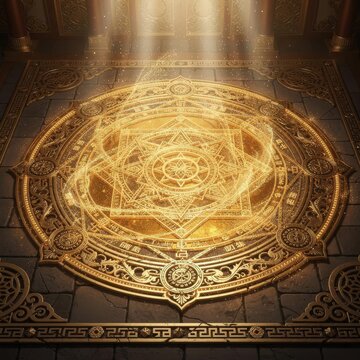 Flux2 Magic Circle Altar Gold Magic 1 20260615｜金色の魔法円壇