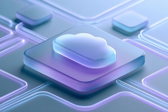 Premium glassmorphism cloud sync business application concept