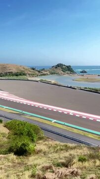 A view of the Pertamina Mandalika International Street Circuit located in Lombok, West Nusa Tenggara, Indonesia
