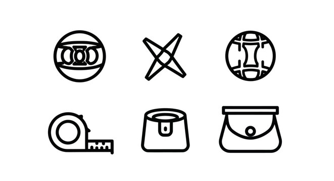 Lawn bowls and bocce ball sport line icons.