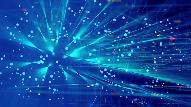 Modern digital network connections with glowing blue nodes and lines