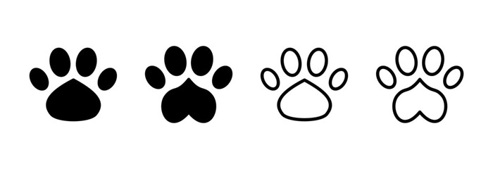 Fototapeta premium Paw icon symbol for apps and websites. paw print sign and symbol. dog or cat paw