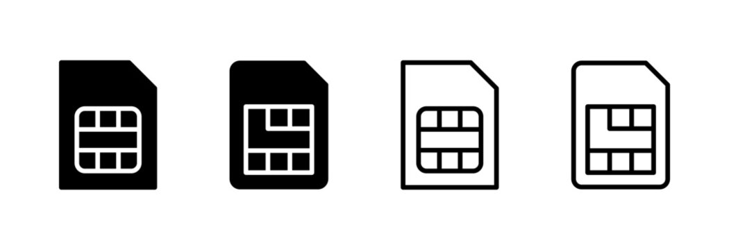 Sim card icon symbol for apps and websites. dual sim card sign and symbol