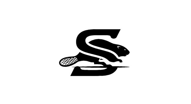 Stylized Snake and Tennis Racket Logo Design.
