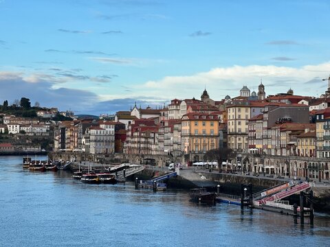 Historic Ribeira Waterfront in Porto Portugal Along the Douro River