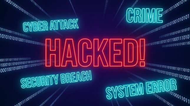 Cinematic Cybersecurity Breach Concept with Digital Threat Typography
