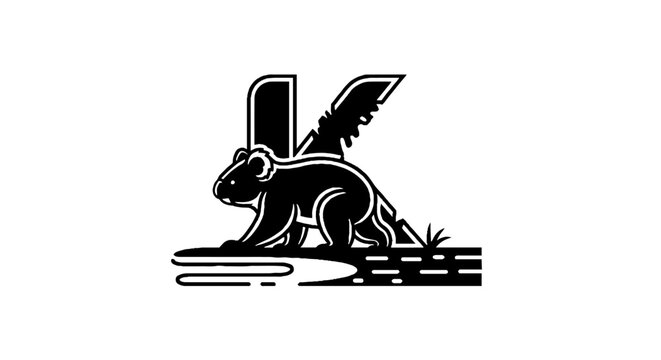 Black and white illustration of a mythical griffin creature.