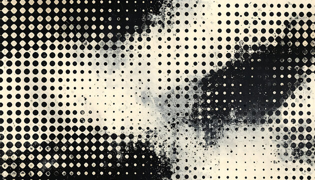 distressed halftone texture with grunge ink splatter and retro square pattern, perfect for vintage overlay effect