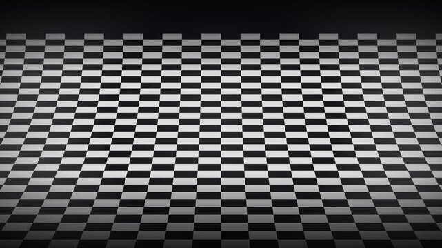 Elegant Checkerboard Pattern Unfolds in a Loop on a Dark Background
