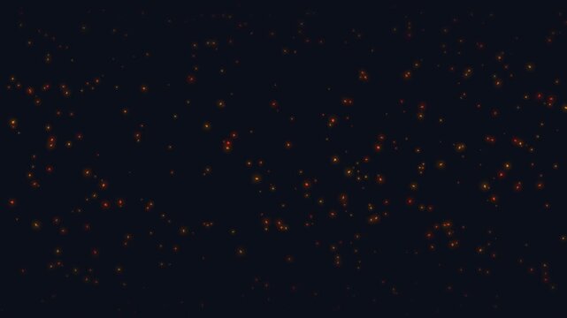 Elegant minimalist tunnel loop sparks fly through dark space freely
