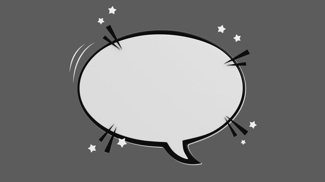 3D Comic Speech Bubble Pop | Alpha Channel