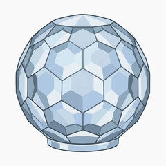 Naklejka premium Geometric Crystal Sphere with Facets and Base