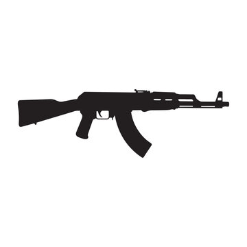 assault rifle vector black silhouette