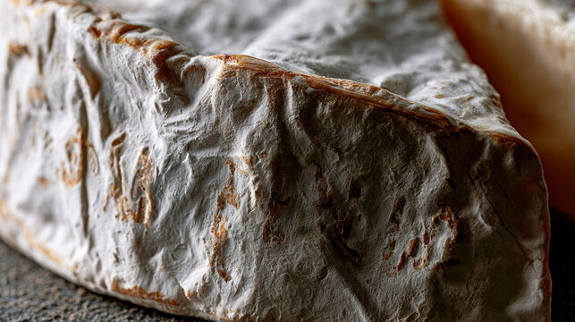 Macro Close Up Of Aged Brie Cheese Rind Texture