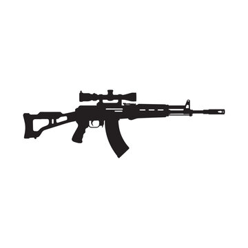 assault rifle isolated on white background