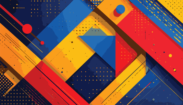 abstract background with geometric shapes design in three colors