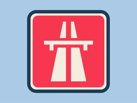 Devided highway icon. Traffic icon. Flat vector icon concept.