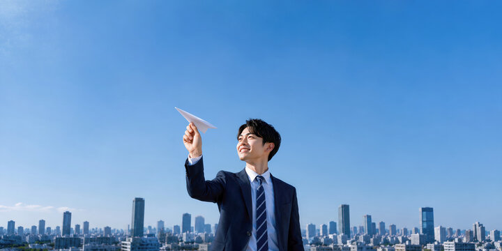企業の未来を担う若手人材を表現した前向きなビジネスイメージ