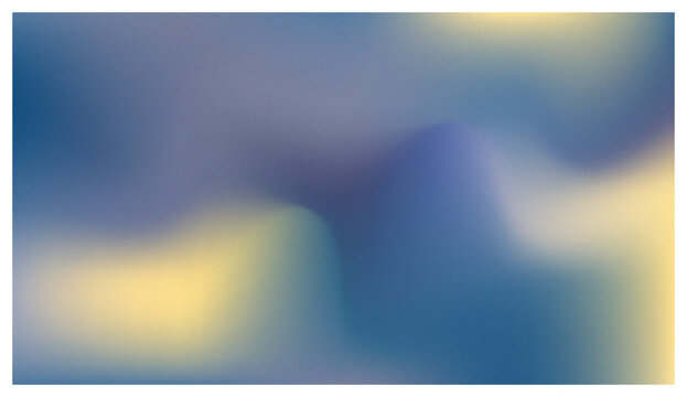Abstract Blue and Yellow Gradient Wave Background with Grainy Texture