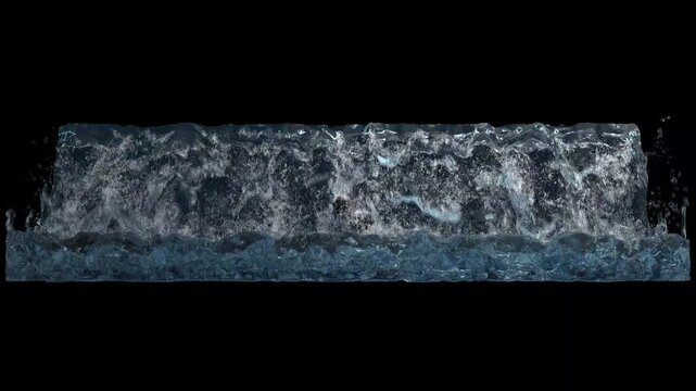 Ocean box with foam waves and splashes