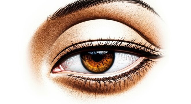 Brown eye with long lashes
