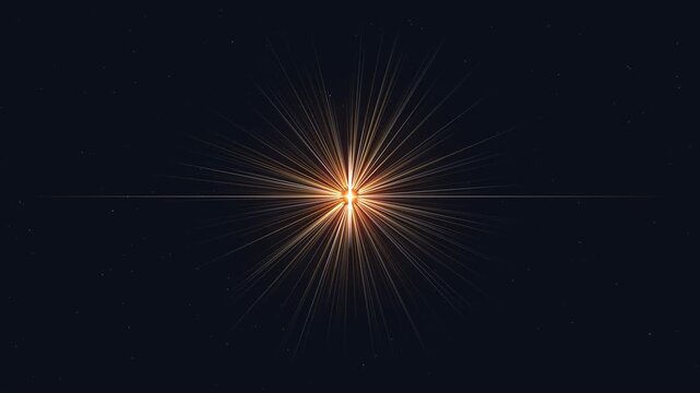 A bright light forms a fire loop in the dark minimalistic tech scene