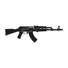 Fototapeta premium assault rifle silhouette vector illustration