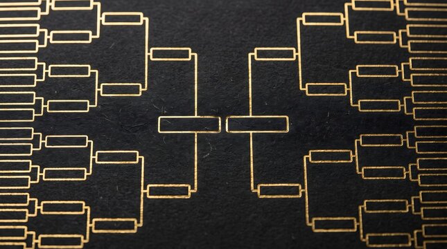 Blank competition match schedule diagram on dark background