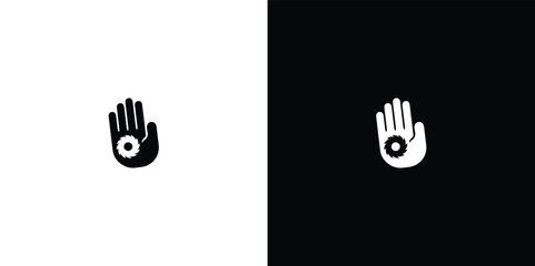 Black and white hand gesture thumbs up and down, isolated on dark background, black background, thumbs down © AMINUR