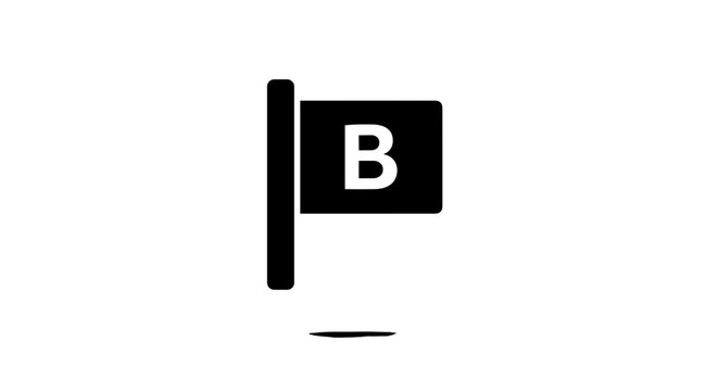 Flag with letter B on it.