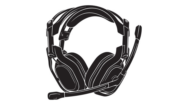 Headphones with a built-in microphone showcase a professional gaming design with textured ear cups and a flexible boom arm.
