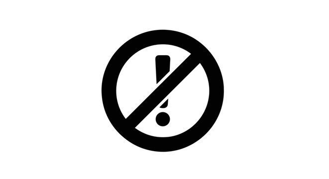 No Exclamation Mark Warning Sign Symbol.