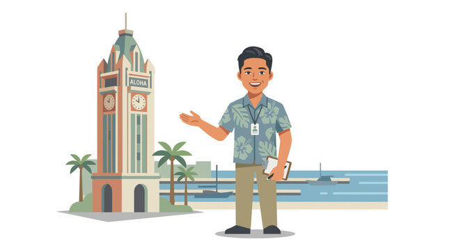 Aloha Tower Tour Guide Offering Welcome and Information in Hawaii