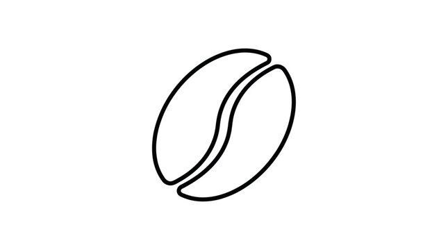 Minimalist coffee bean outline icon for cafe branding