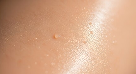 Fototapeta premium Close Up Skin Texture with Water Droplets and Shine.
