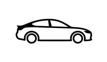 Fototapeta premium Modern Car Side View Icon Vector – Automotive Vehicle Logotype Symbol